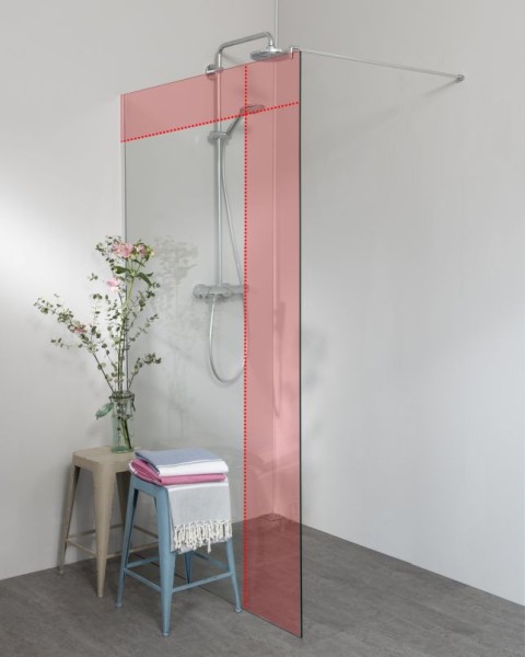 Begehbare Dusche: Freistehende Duschwand mit Wandprofil nach Maß bis H=230 cm